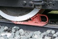 Railway brake Shoe to lock the wheels of railway carriages.