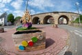 The railway brick bridge, with its arches at Pierrepont Royalty Free Stock Photo