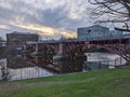 Railway bridge across the Clyde, Glasgow, Scotland Royalty Free Stock Photo