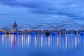 Railway bridge in the barn. Riga, Latvia Royalty Free Stock Photo