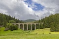 Railway bridge Chramossky viadukt near Telgart, Horehronie, Slovakia Royalty Free Stock Photo