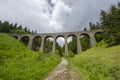 Railway bridge Chramossky viadukt near Telgart, Horehronie, Slovakia Royalty Free Stock Photo