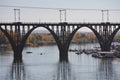Railway bridge in Dnepropetrovsk Royalty Free Stock Photo
