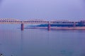 Railway Bridge on ganga river Royalty Free Stock Photo