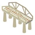 Railway bridge icon, isometric style Royalty Free Stock Photo