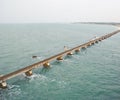 A railway bridge link on sea