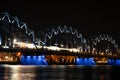 Night Railway bridge in Riga Royalty Free Stock Photo