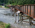 Railway bridge over Bealey River, Arthur`s Pass National Park, New Zealand Rough Creek rail bridge, Arthurs Pass Royalty Free Stock Photo