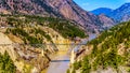 Railway bridge over the Fraser River in the Chilcotin region of BC, Canada Royalty Free Stock Photo