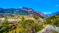 Railway bridge over the Fraser River in the Chilcotin region of BC, Canada Royalty Free Stock Photo