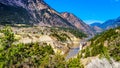 Railway bridge over the Fraser River in the Chilcotin region of BC, Canada Royalty Free Stock Photo