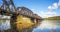 Railway bridge over the Fraser River in Prince George British Columbia