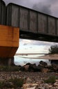 Railway Bridge over Park Beach Tidal flat in Coffs Harbour New South Wales