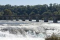 The railway bridge over The Rhine Falls, Switzerland Royalty Free Stock Photo