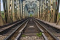 Railway bridge over the river olt, Romania Royalty Free Stock Photo