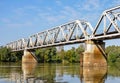 Railway bridge over the river Royalty Free Stock Photo
