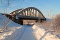 The railway bridge over winter road