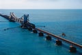 Railway bridge, Rameswaram Rameshwaram, Tamil Nadu, India Royalty Free Stock Photo
