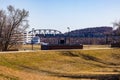 Railway bridge of the Union Pacific Railroad in Omaha Royalty Free Stock Photo