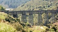 Railway bridge up Taieri Gorge New Zealand