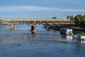 Srednicowy Railway bridge over Vistula River in Warsaw  Poland Royalty Free Stock Photo