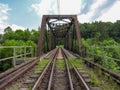 Railway bridge in Wisla Poland surrounded by vegetation and green nature