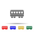 Railway Car, Train, City Passenger transport multi color style icon. Simple glyph, flat vector of transport icons for ui and ux, Royalty Free Stock Photo
