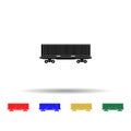 Railway carriage of container multi color icon. Simple thin line, outline vector of transport by train icons for ui and ux, Royalty Free Stock Photo