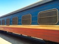 Railway carriage with grids on the windows