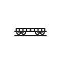 Railway carriage line icon. train cargo platform. isolated vector image Royalty Free Stock Photo