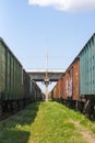 Railway cars going into perspective