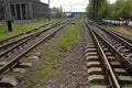 Railway in the city of Lugansk, LPR. Royalty Free Stock Photo