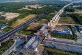 Railway construction site in huaian city, jiangsu province, China.