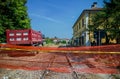 Railway construction yard Royalty Free Stock Photo