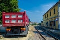 Railway construction yard Royalty Free Stock Photo