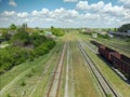 railway and container platform Royalty Free Stock Photo