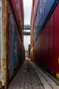 Railway containers and other rolling stock at the Berlin Westhaf