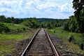 Railway in the countryside, Moravia, Czech Republic