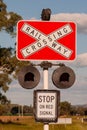 Railway crossing 4 - Australian signs found along the road Royalty Free Stock Photo