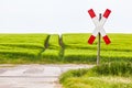 Railway Crossing at Countryside Royalty Free Stock Photo