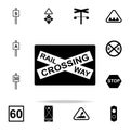 railway crossing icon. Railway Warnings icons universal set for web and mobile Royalty Free Stock Photo