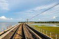 Railway crossing Pasak Chonlasit Dam, Lopburi, Thailand