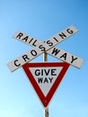 Railway Crossing Sign Royalty Free Stock Photo