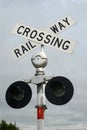 Railway crossing sign Royalty Free Stock Photo