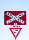 Railway crossing sign Royalty Free Stock Photo