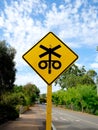 Railway crossing sign Royalty Free Stock Photo