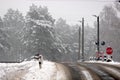 Railway crossing in winter