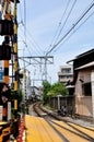 Railway at a crossroad of Kamakura, Japan