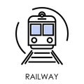 Railway delivery and transportation isolated icon, logistics and shipping