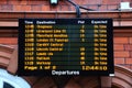 Railway departure board, Nottingham. Royalty Free Stock Photo